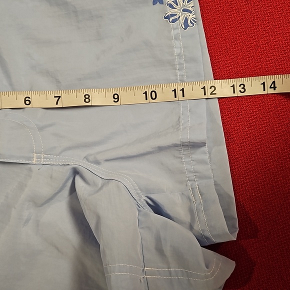 RAYA SUN Medium pull open drawstring tropical flower UNISEX blue and white EUC - Picture 7 of 7